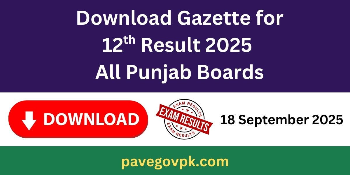 Download Result Gazette for 12th Class Result 2025 of All Punjab BISE Boards