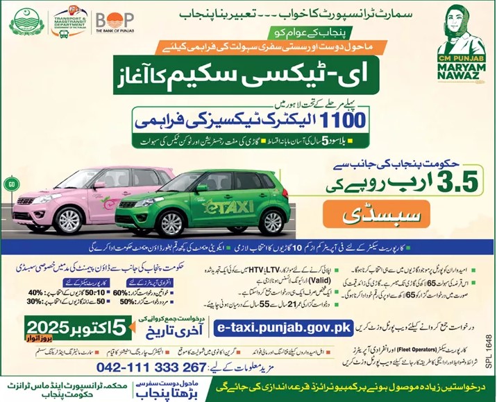 Punjab E-taxi Scheme 2025