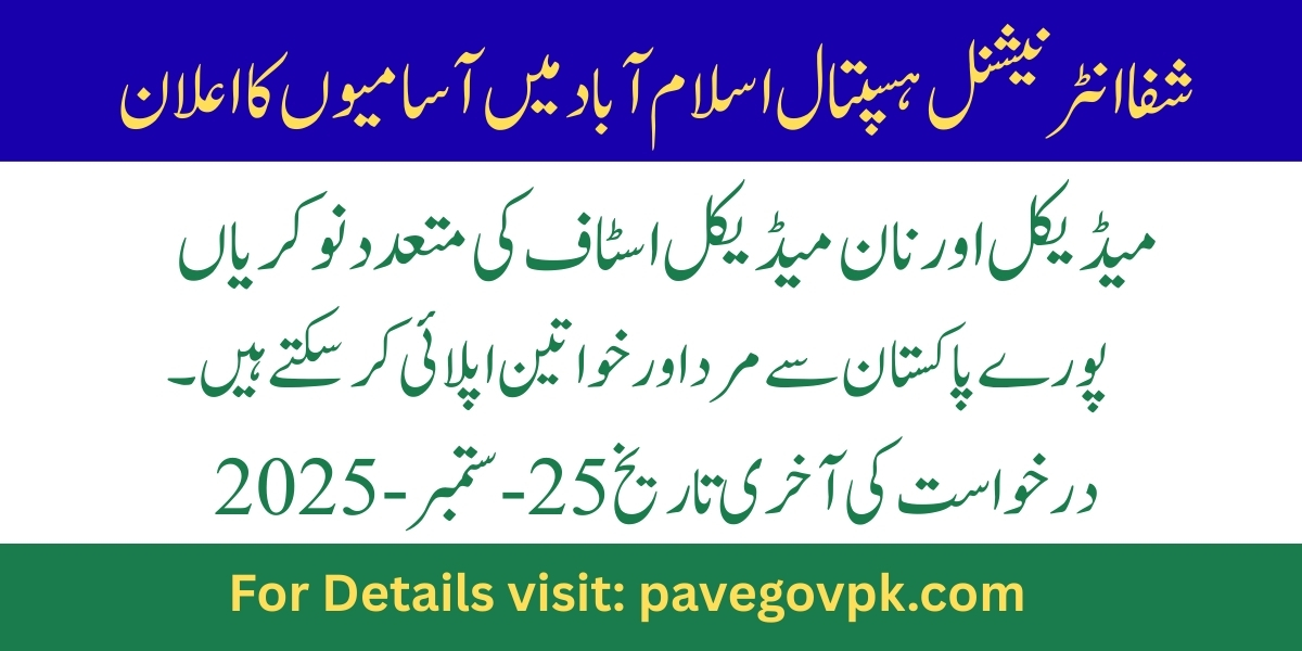 Shifa International Hospital Islamabad Jobs 2025