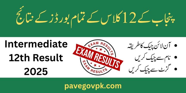پنجاب کے تمام بورڈز کے انٹرمیڈیٹ 12 کلاس کے نتائج چیک کرنےکے طریقے