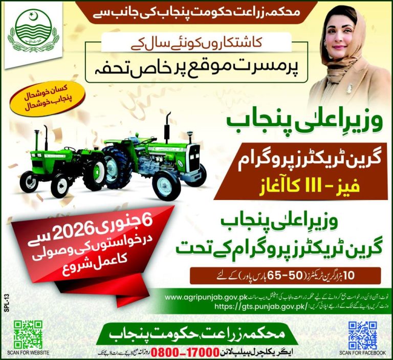 CM Punjab Green Tractor Program 2026 Phase 3